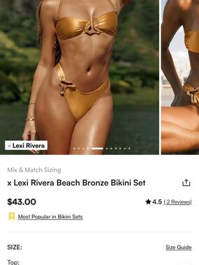 Cupshe Metallic Bronze Bikini Set with Ring Accents